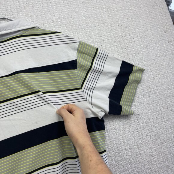 Oakley Y2K Men's Polo Shirt Green / White Striped Short Sleeve Size XL Golf - Picture 14 of 16